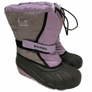 Sorel Snow Boots Kid Purple and Gray Size 4